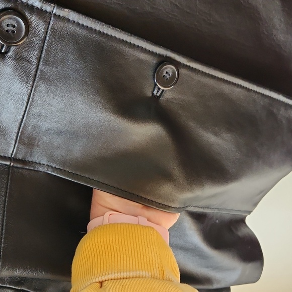 John Paul Richard Black Button Up‎ Leather Jacket sz 8 Classic - Picture 5 of 14